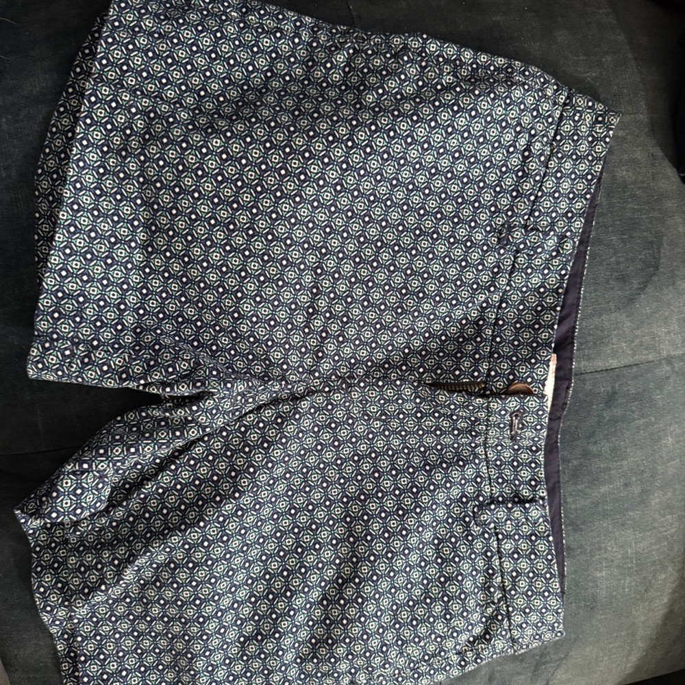 Merona Blue and White Flat Front Shorts - Picture 1 of 3